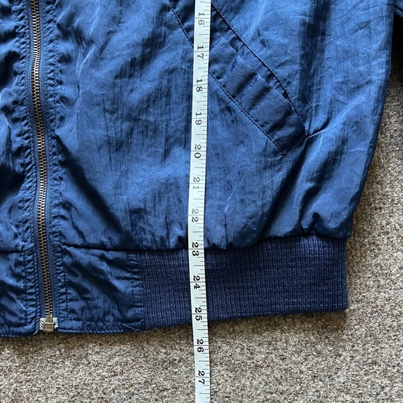 Vintage 70s 80s Gap Nylon Bomber Jacket Navy Men Size Small Talon Zipper Retro - Picture 9 of 15